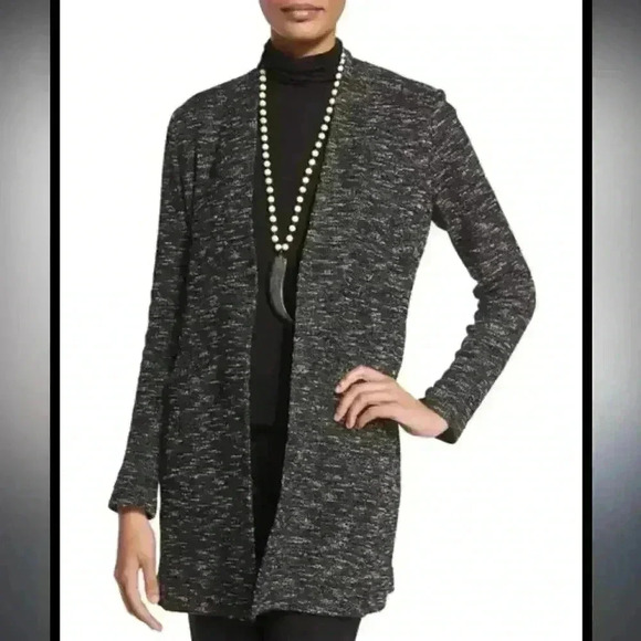 NWOT Eileen Fisher Collarless 1 Button Jacket - 100% Exclusive Bloomingdale Sz M - Picture 2 of 9